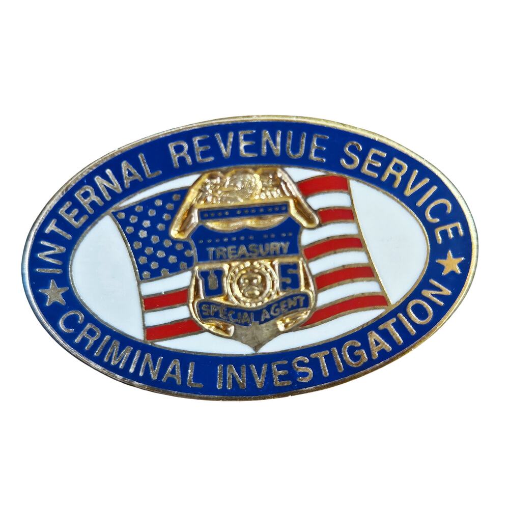 IRS Criminal Investigation Special Agent Badge Flag Collectible Lapel Hat Pin